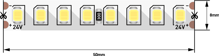 Лента светодиодная ПРО SMD2835 160LED/м 14,4Вт/м 24В IP20 Цвет:Теплый белый (1метр) SWG